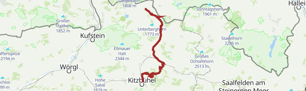 Route map: 11 | BIKE TRAIL TIROL: Kössen - Kitzbühel